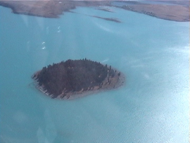 テカポ湖に浮かぶ島